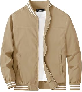 MAGCOMSEN Men's Bomber Jacket Lightweight Windbreaker Stylish Casual Jacket