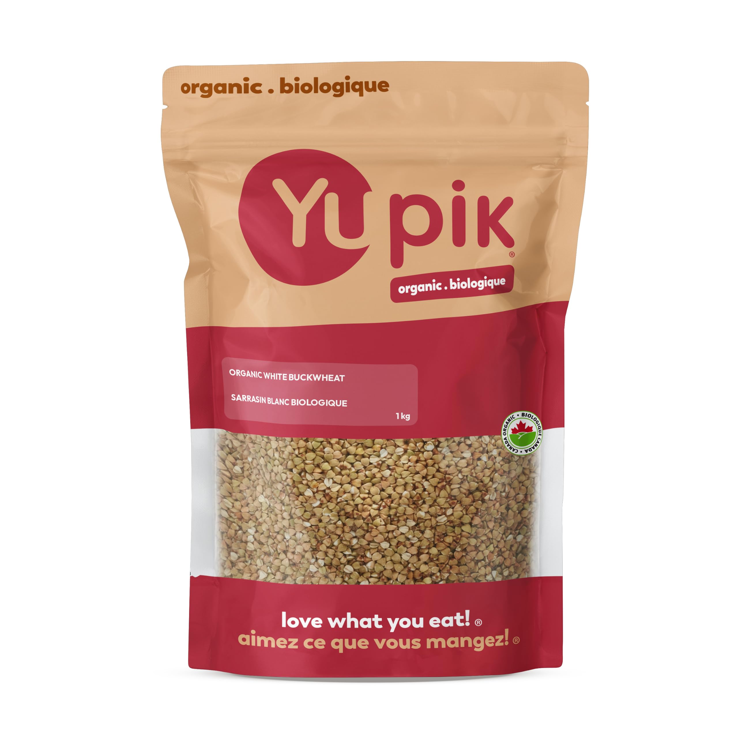 Yupik Organic White Buckwheat, Hulled, 1 kg, Gluten-Free, Non-GMO, Kosher, Vegan