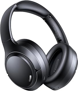 Hybrid Active Noise Cancelling Headphones 120H Playtime 6 ENC Clear Call Mic, Over Ear Headphones Wireless with Hi-Res Audio Comfort Earcup Low Latency ANC Bluetooth 6.0 Headphones for Travel Workout