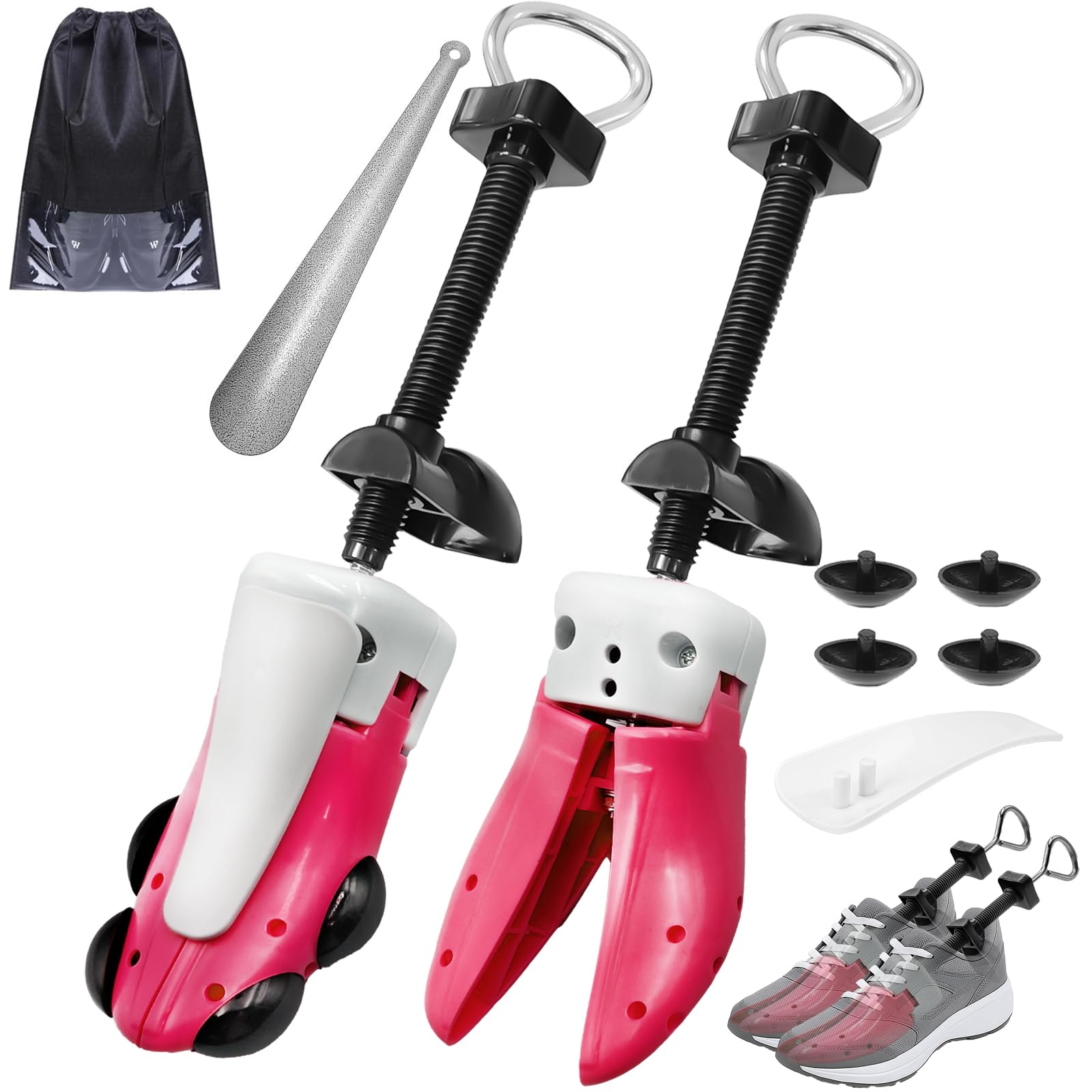 JJDPARTS Shoe Stretcher Pair 4-way Shoe Expander Widener Shoe Tree Extender for 
