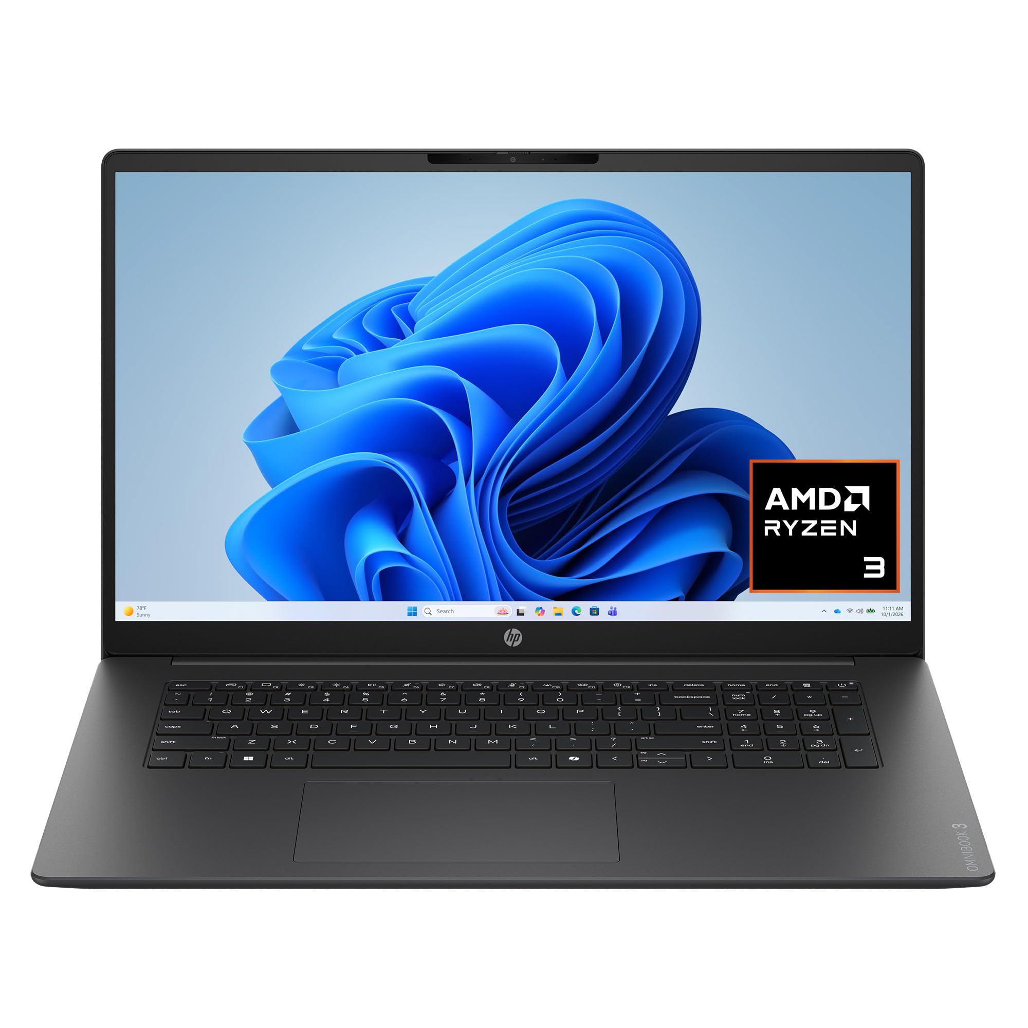 HP OmniBook 3 17.3 inch Laptop PC, FHD Display, AMD Ryzen 3 30, 8 GB RAM, 512 GB