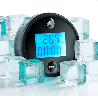 Ice Bath Thermometer and Timer, Waterproof Floating Design for Pool | Sleek Build Accurately Monitors Temperature, Delivering Maximum Cryotherapy Benefits, No Guesswork, Large Clear Display