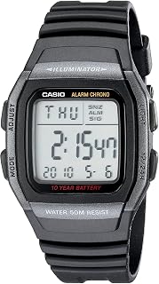 Casio W96H-1AV Men's Stainless Steel Sports Watch with Black Strap