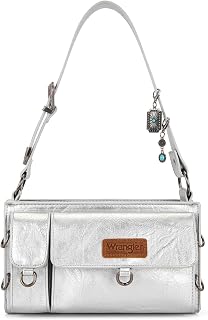 Wrangler Y2K Purse Small Shoulder Bag for Women with Western Detachable Charms
