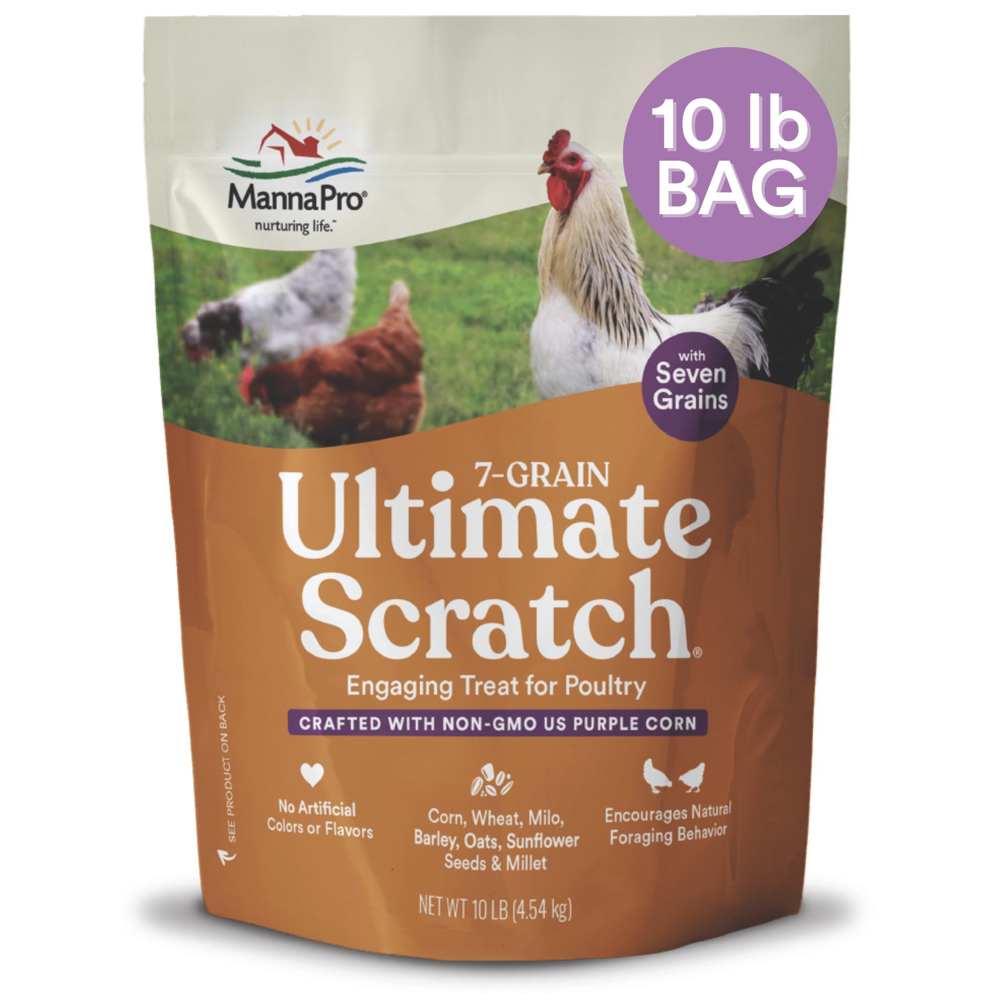 Manna Pro 7-Grain Ultimate Chicken Scratch Treat, Non-GMO, 10 lb Bag | 7-Grain S
