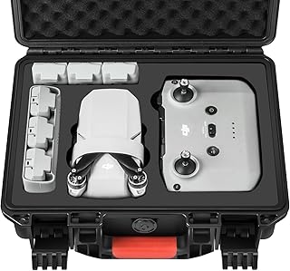 Hard Case for DJI Mini 4K Drone: Waterproof Travel Box for DJI Mini 2/SE | for DJI Mini 4k/Mini 2 /2 SE Fly Combo, With Custom Foam, Large for Drone, Battery, Charger, Cable Accessories (Case Only)
