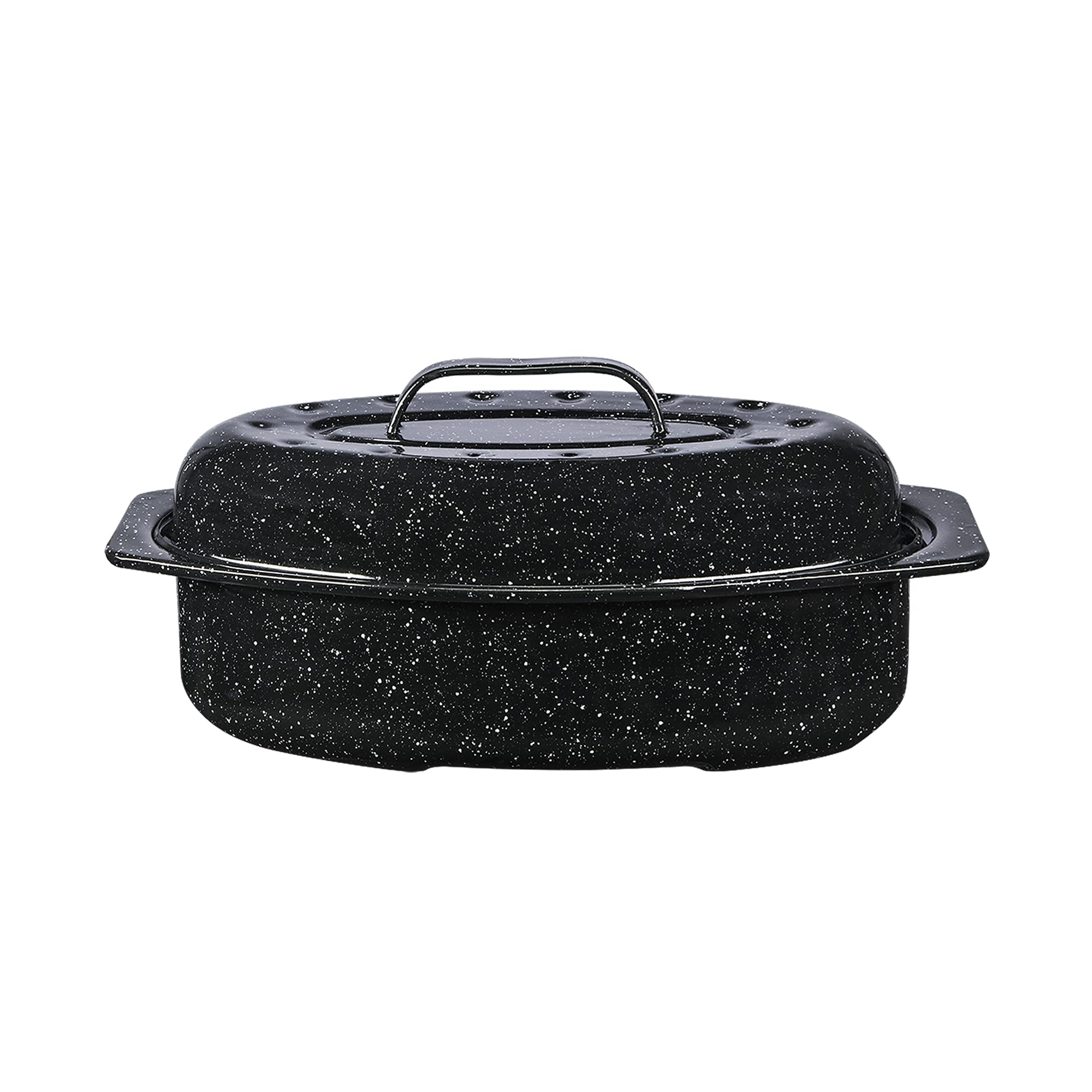 Granite Ware 13" Oval Roaster with Lid – Enameled Steel, Oven Safe to 932°F – Id