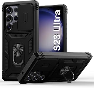PASNEW Military Case for Samsung Galaxy S23 Ultra,6.8",Black