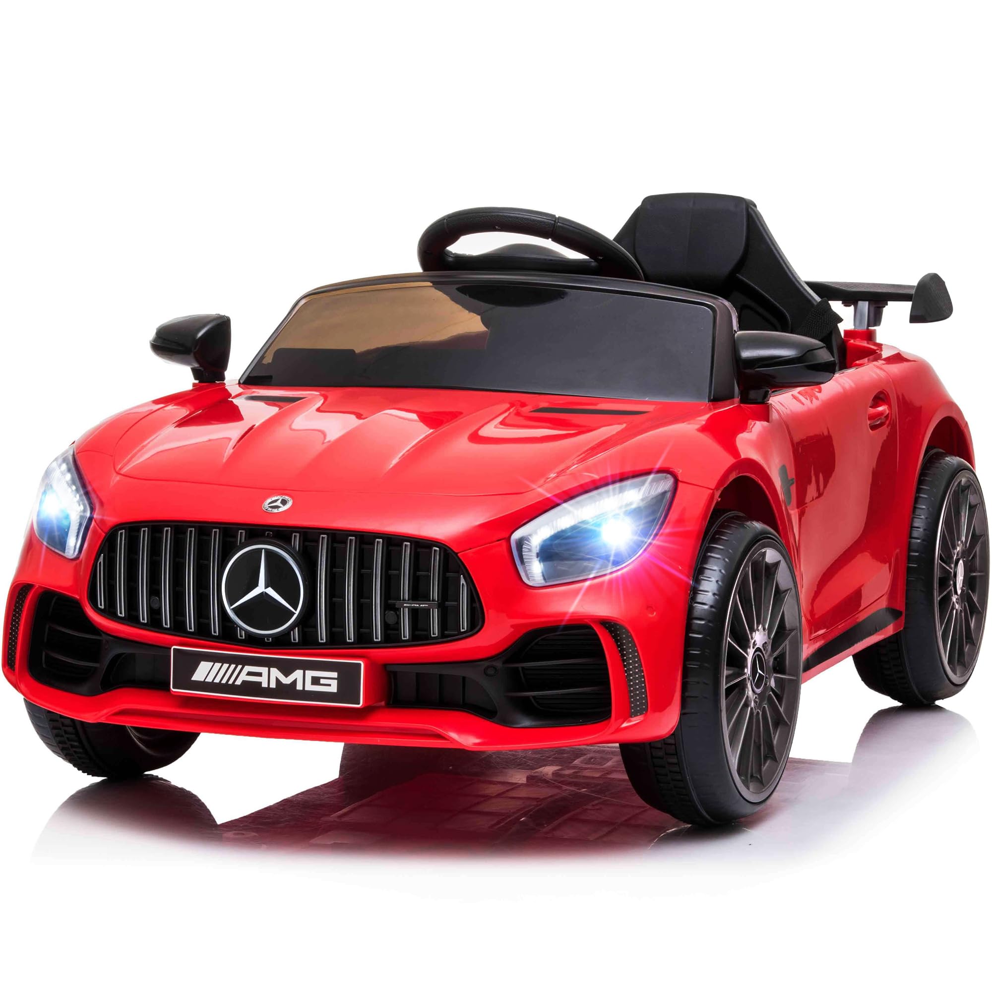 VoltzToys Licensed Mercedes-AMG GT R 12V Ride On Car for Kids (Red)