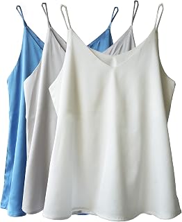 Wantschun Womens Satin Silk Camisole Cami V-Neck Vest Top Blouse Tank Shirt