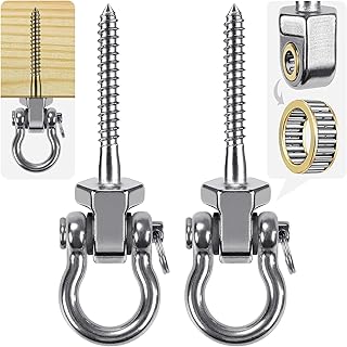 SELEWARE Heavy Duty Stainless Steel Swing Hangers with Bearings, 2-Pack - Quiet and Smooth Swivel Hooks for Porch, Patio, Playground - Indoor/Outdoor Swing Set Hardware, 1500LB Capacity