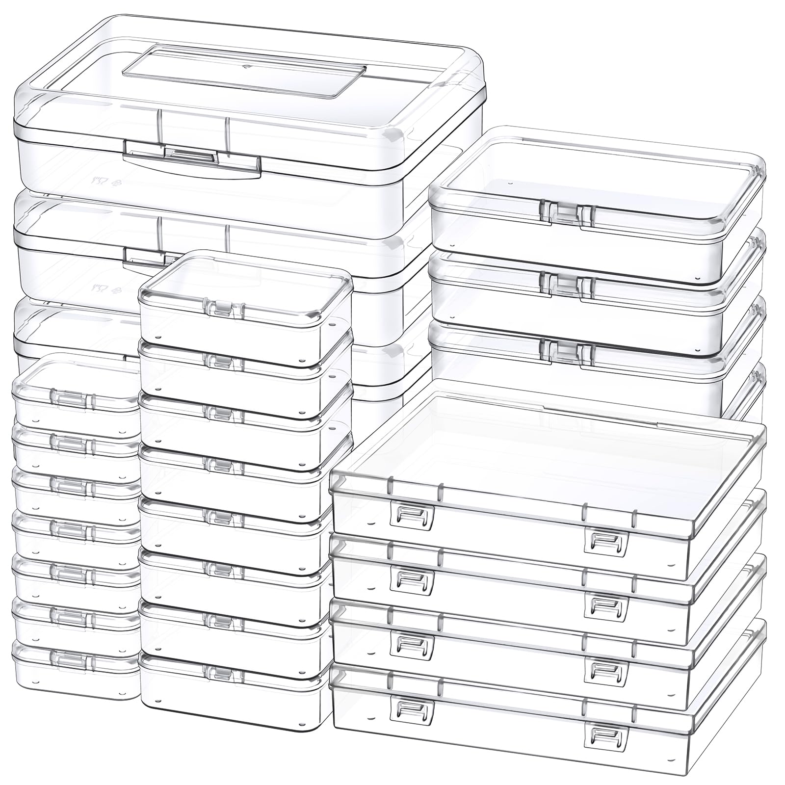 Mauproy Small Plastic Storage Containers with Lids, 5 Sizes, 28 Pack | Mini Bead