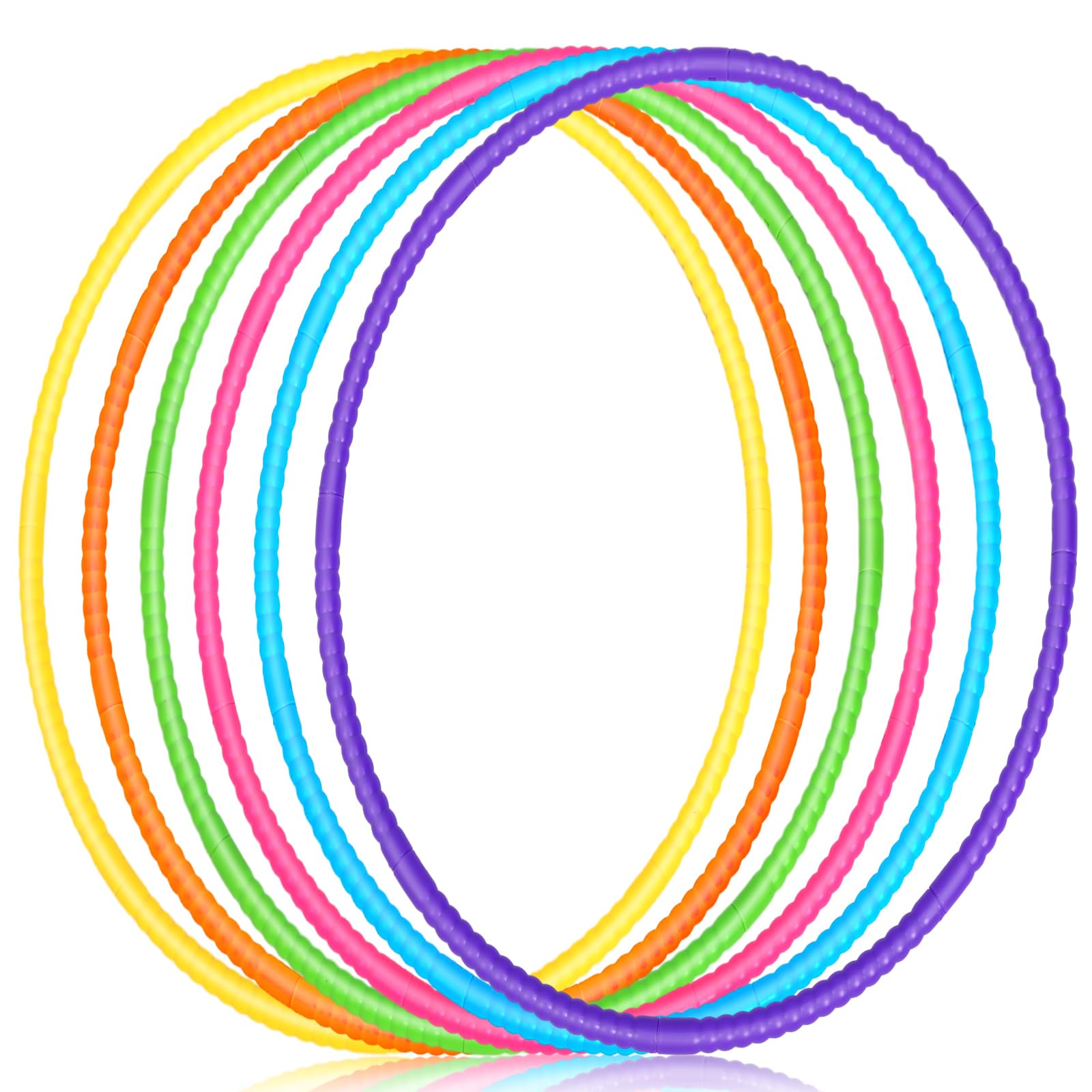 Sratte 6 Pack Exercise Hoops Detachable Snap,32 Inch,Simple Colors | Adjustable 