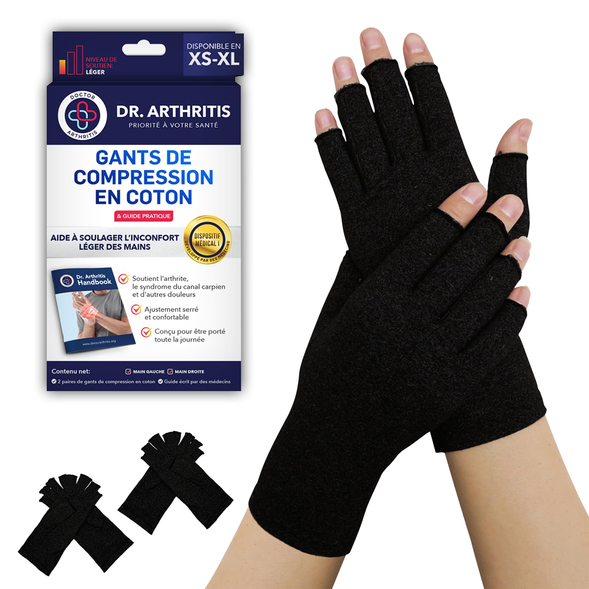 Dr. Arthritis Gants Arthrose Conçus par des Médecins, Orthese Pouce - Soulagemen