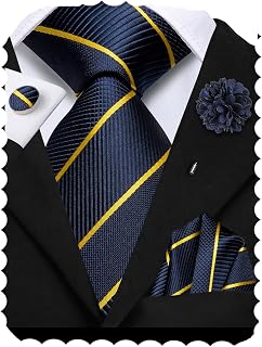 Hi-Tie Silk Cufflinks Set for Men 3/5 Pieces