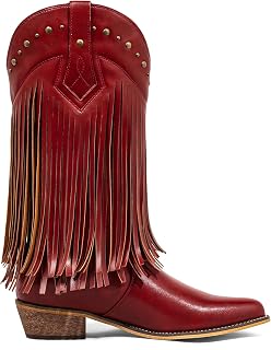 SheSole Women's Cowboy Boots Fringe Western Boots