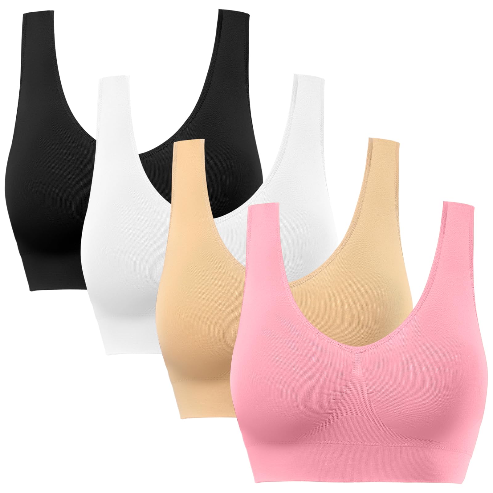 BESTENA Sports Bras for Women, Seamless Comfort Yoga Bra with Removable Pads