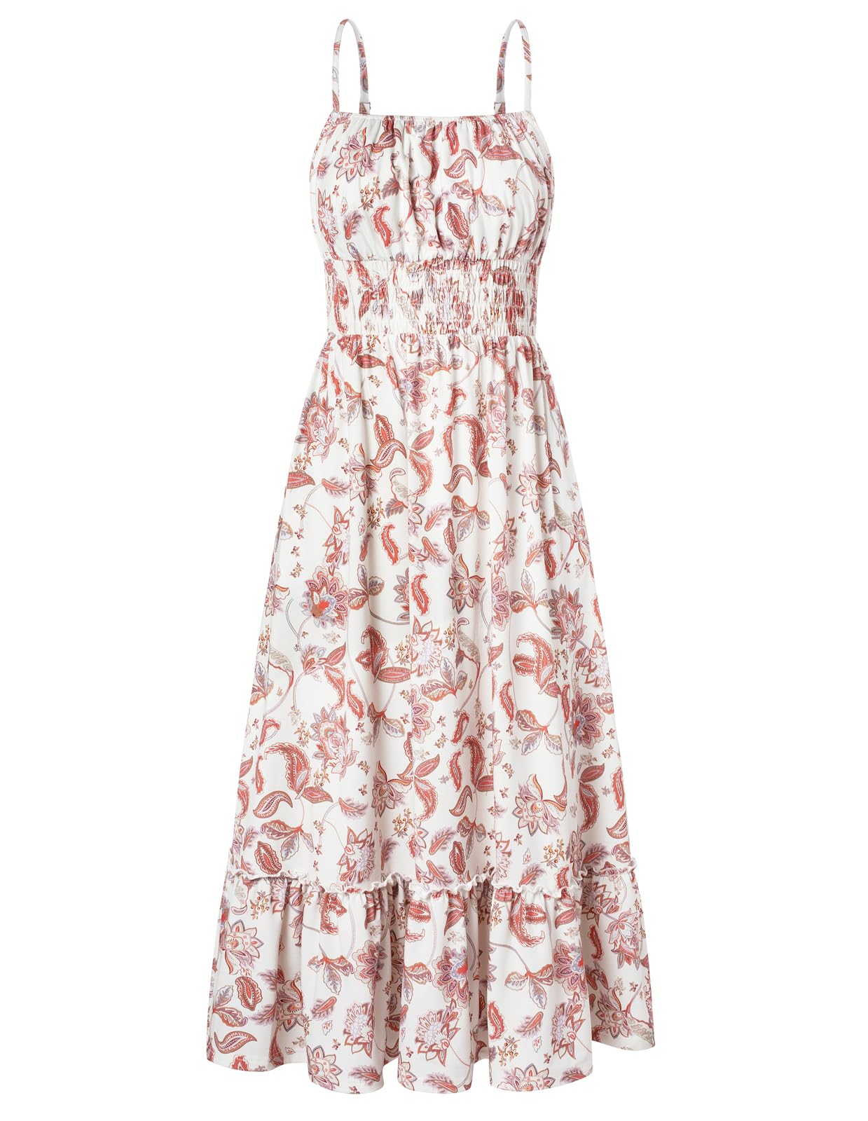 GRACE KARIN Womens Summer Maxi Dress Casual Sleeveless Spaghetti Strap Smocked R