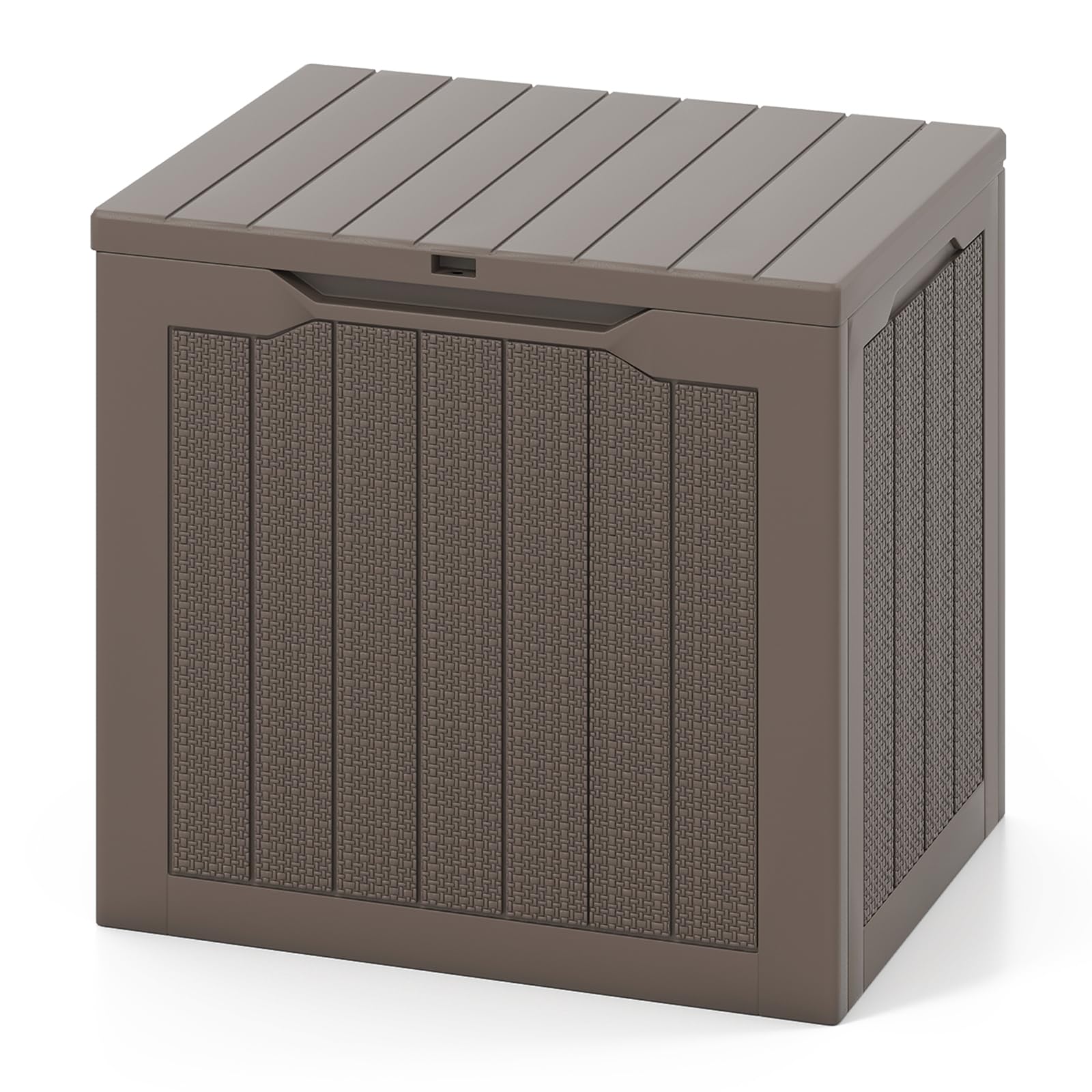 TANGZON Lockable Garden Storage Box, Large Waterproof Deck Box with Sit On Lid &