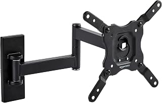 Amazon Basics TV Wall Mount, Full Motion Swivelling Tilting TV Bracket for 12-40 Inch Flat and Curved TV or Monitor up to 36 kg, Max VESA 200x200 mm, Black