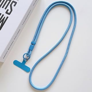 Universal Mobile Phone Lanyard with Adjustable Shoulder Strap, Nylon Phone Cable Shoulder Strap, Ultra Thin Phone Tab, blue