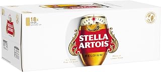 Stella Artois Premium Lager Beer Can, 440ml (Pack of 18) Packaging May Vary