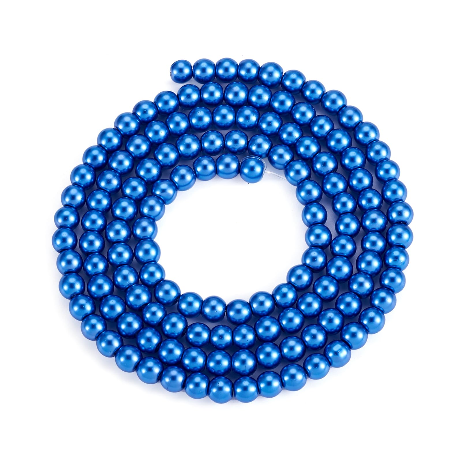 About 185pcs 6mm Round Pearl Glass Beads for Jewelry Making Dyed Round Loose Spa