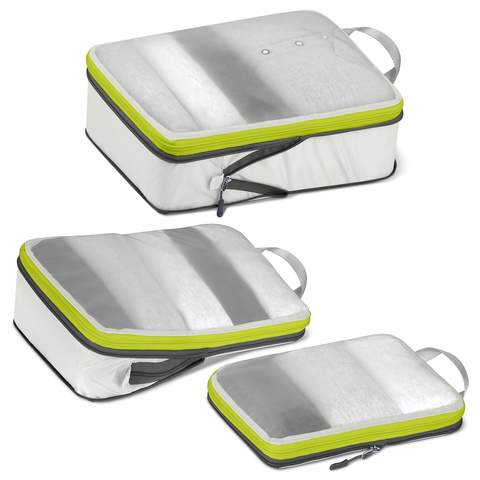 Travel Compression Bags 3 Set Packing Cubes, Ultralight Mesh Luggage Organizers 