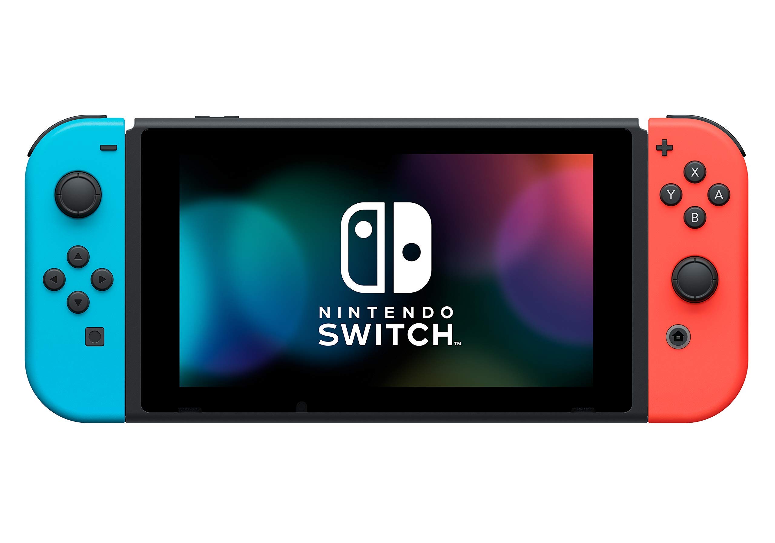 Nintendo Switch Game Console - Black (HAC-001(-01) w/Blue & Red Joycon (Renewed)