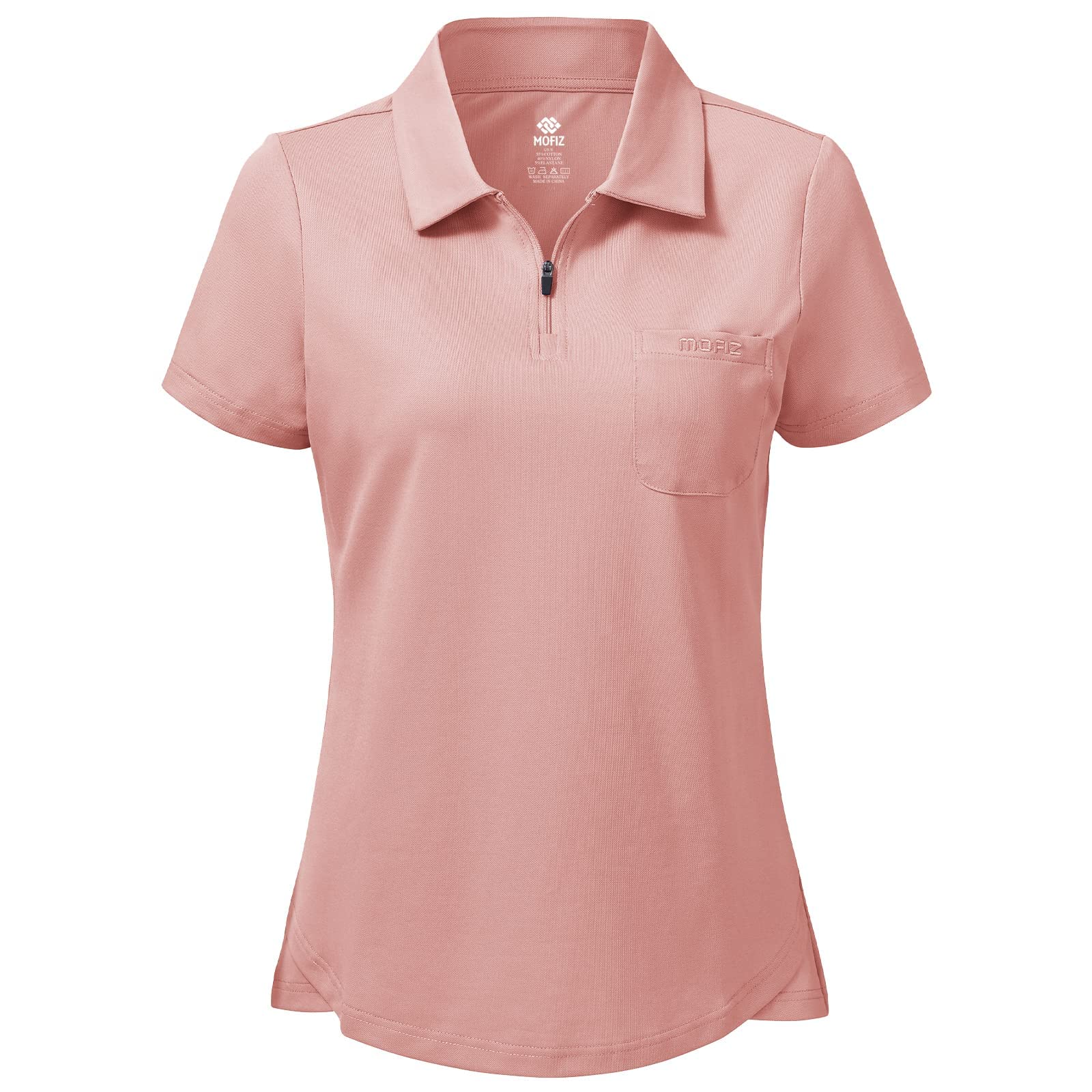 MoFiz Women's Polo Shirt Short Sleeve Golf Poloshirt Cotton Work Shirt Breathabl