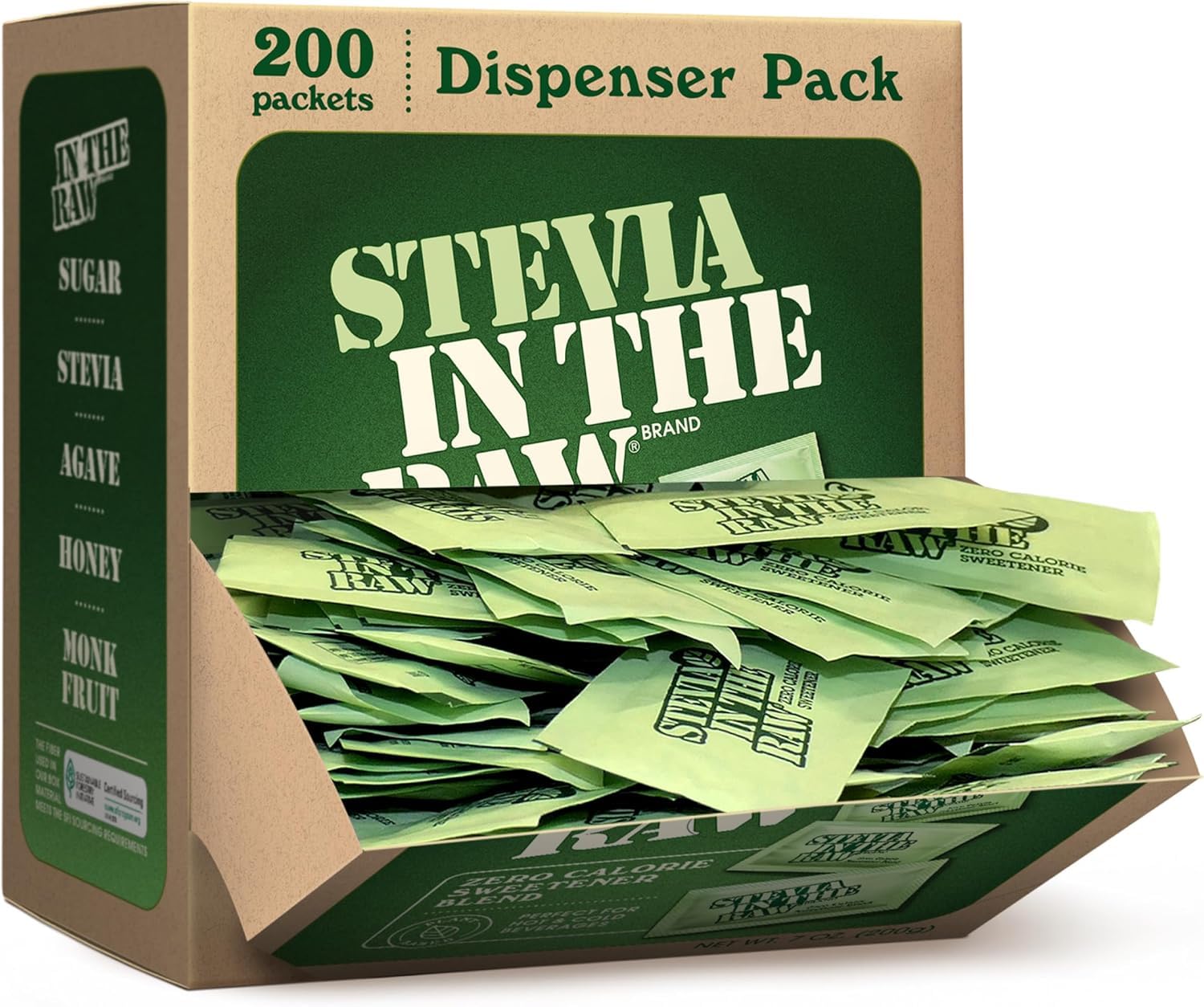 Stevia In The Raw, Stevia Sweetener Packets, 200 Ct | Zero Calorie Stevia Sugar 