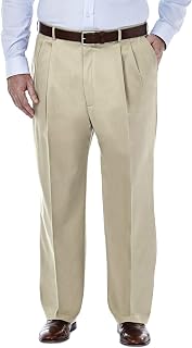 Haggar Men's big-tall B&t Premium No Iron Classic Fit Expandable Waist Pleat Front