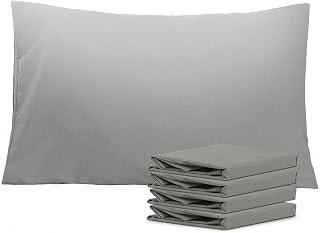 NTBAY Brushed Microfibre Pillowcase, 4 Soft and Cozy Pillowcases, Anti-Wrinkle and Stain Resistant, 50 x 75 cm, Smokey Grey