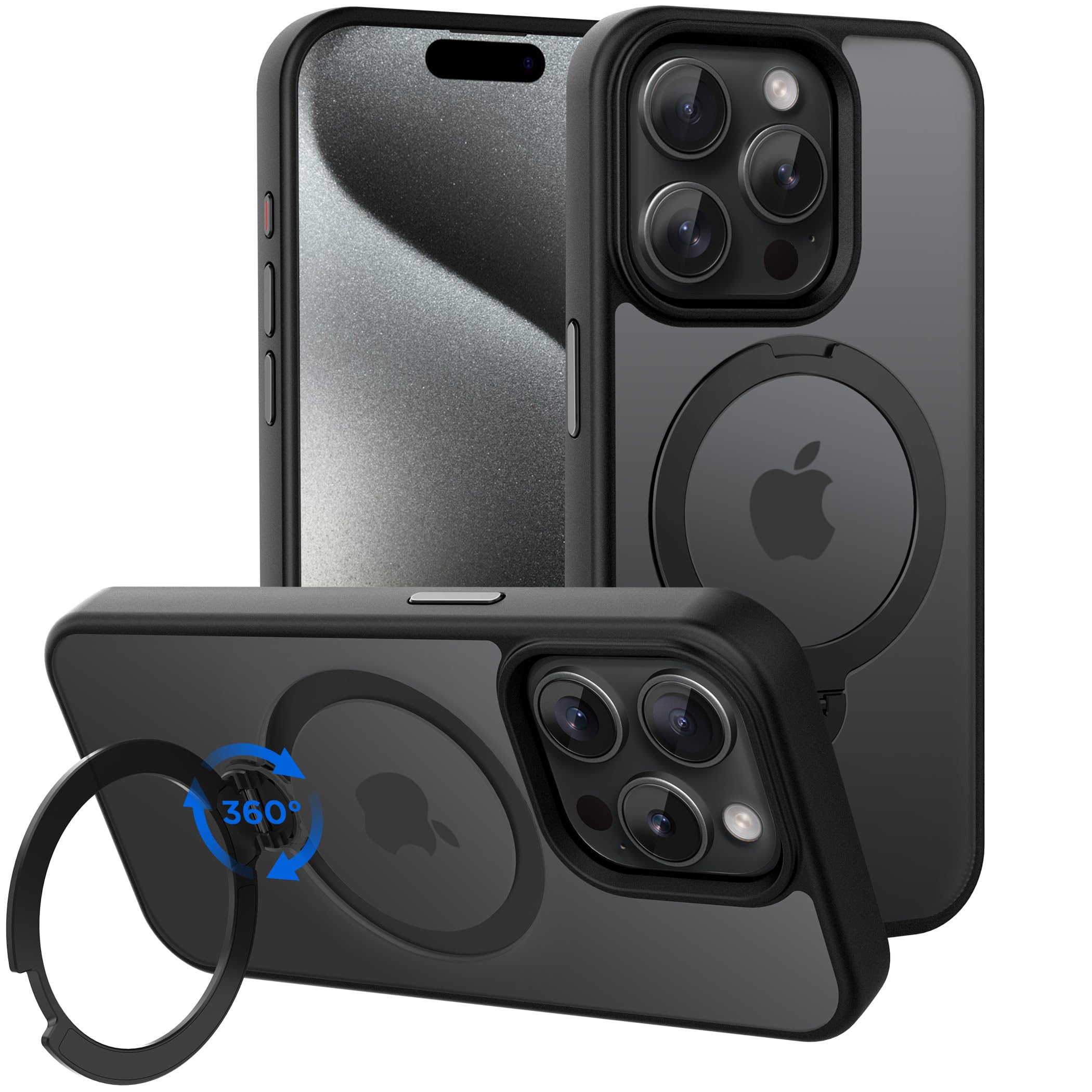 CACOE Magnetic Case for iPhone 15 Pro with Stand, Compatible with MagSafe