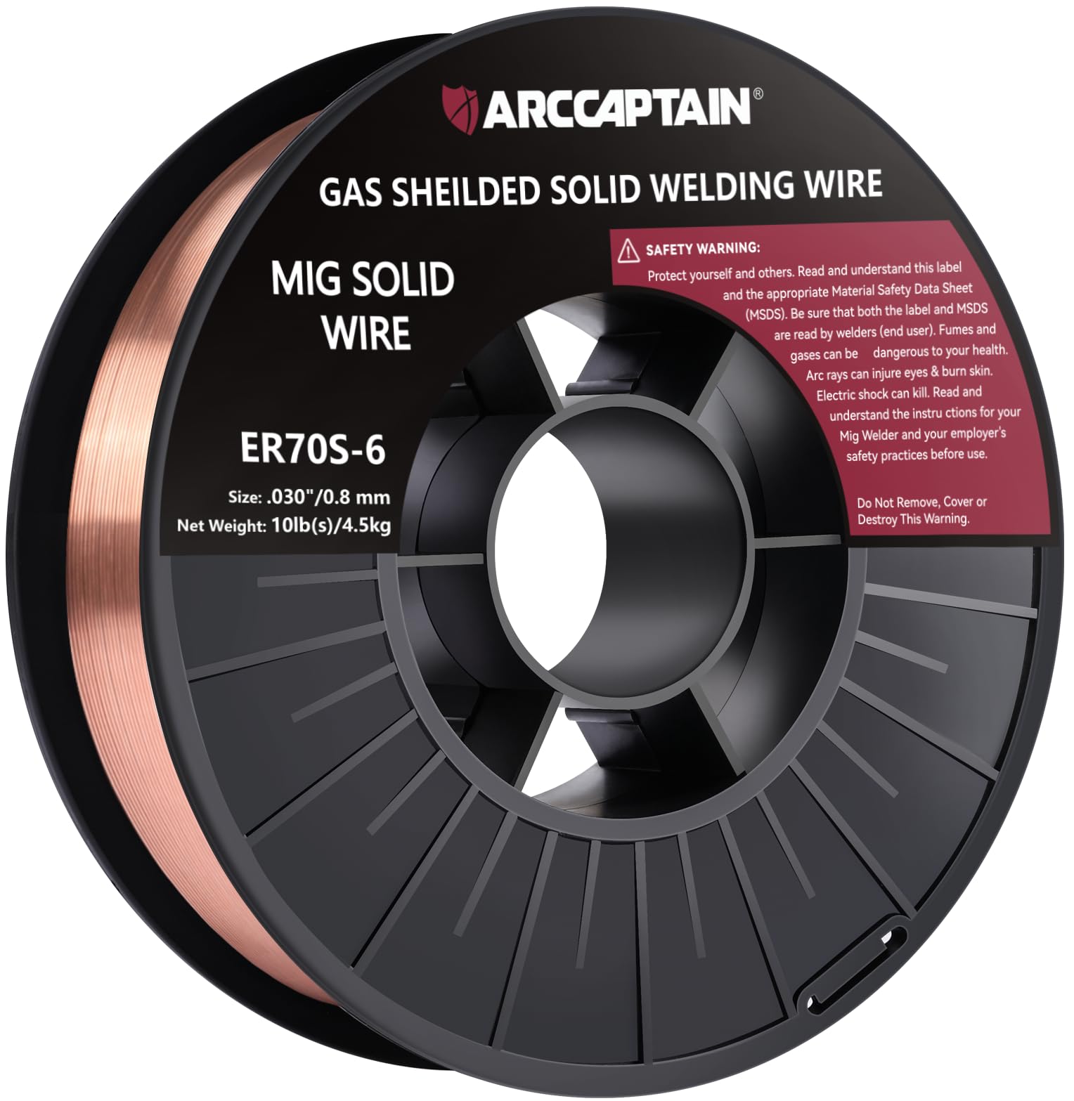 ARCCAPTAIN MIG Welding Wire ER70S-6 .030" 10LB x 1 | Smooth Wire Feeding, Stable
