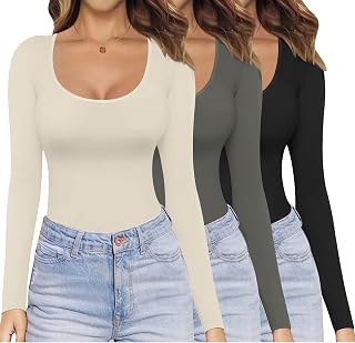 Ekouaer Women's Long Sleeve Shirt Thermal Top Long Sleeve