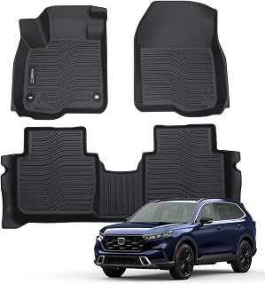 AUXKO All Weather Floor Mats for Honda CR-V 2023-2026 (Include Hybrid) | High Wall,All-Weather,All Season,Odorless,Anti Slip,Rain&amp;Salt Resistant,TPE Material,Black,Accessories,Pet Friendly