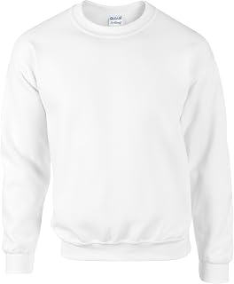 GILDAN DryBlend Men's Crew Neck Sweater, White, Large, white, L