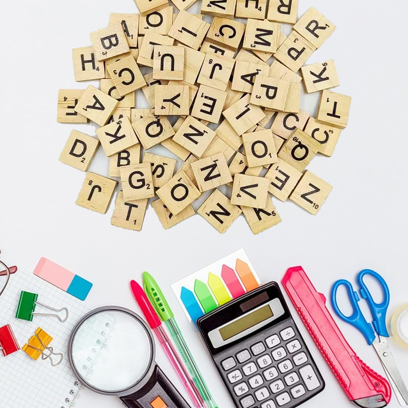 Auch 1000 Pcs Scrabble Letters, Wood Tiles, DIY Wood Gift Decoration, Making Alp