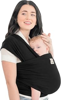 KeaBabies Baby Wrap Carrier, All in 1 Original Baby Carrier, Trendy Black | Easy to Wear Newborn to Toddler Sling, Hands Free Bonding, Lightweight, Breathable Infant Wraps, Adjustable Snug Fit