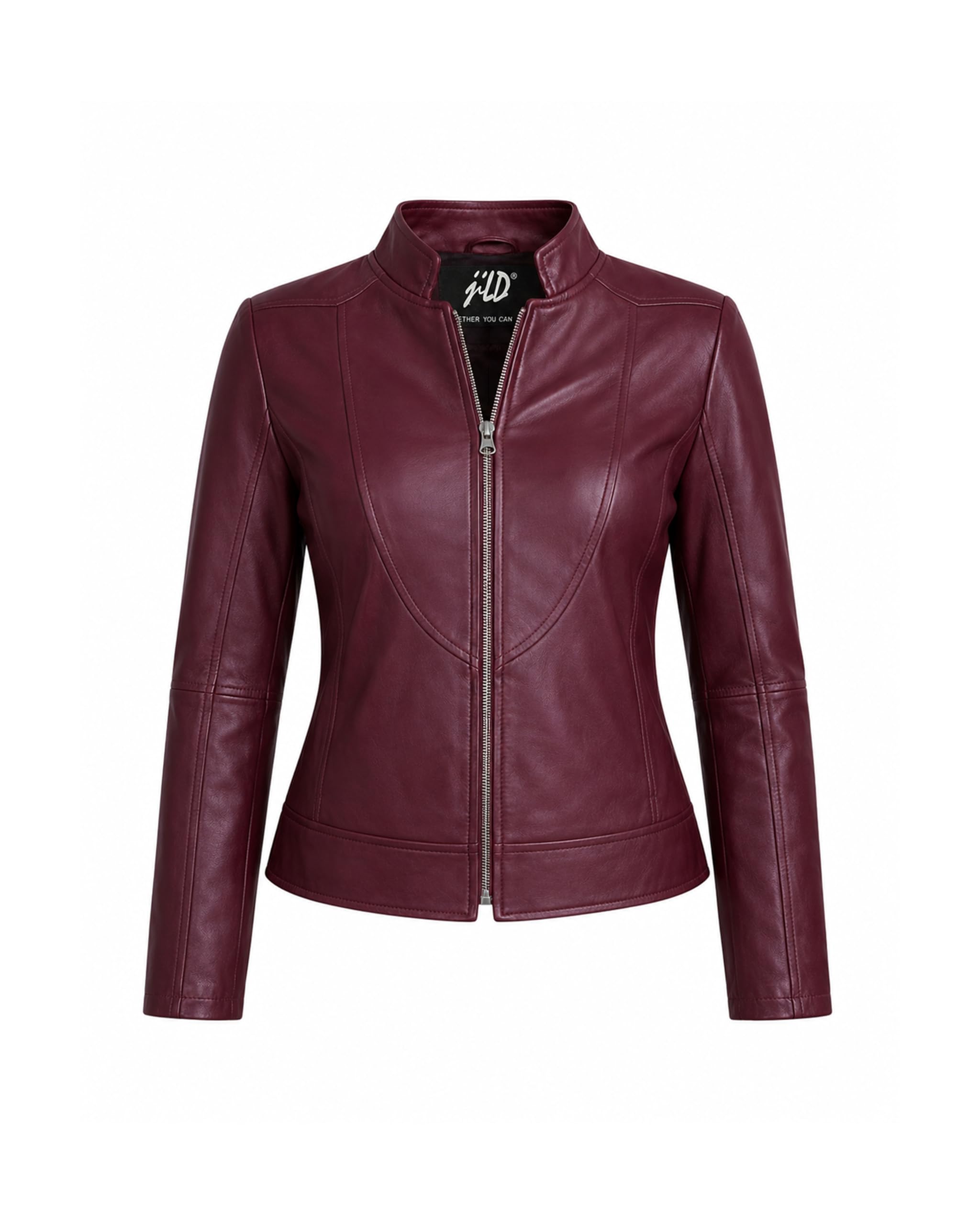 Jild Stylish Collar Casual Womens Leather Jacket - Biker Style Premium Lambskin 