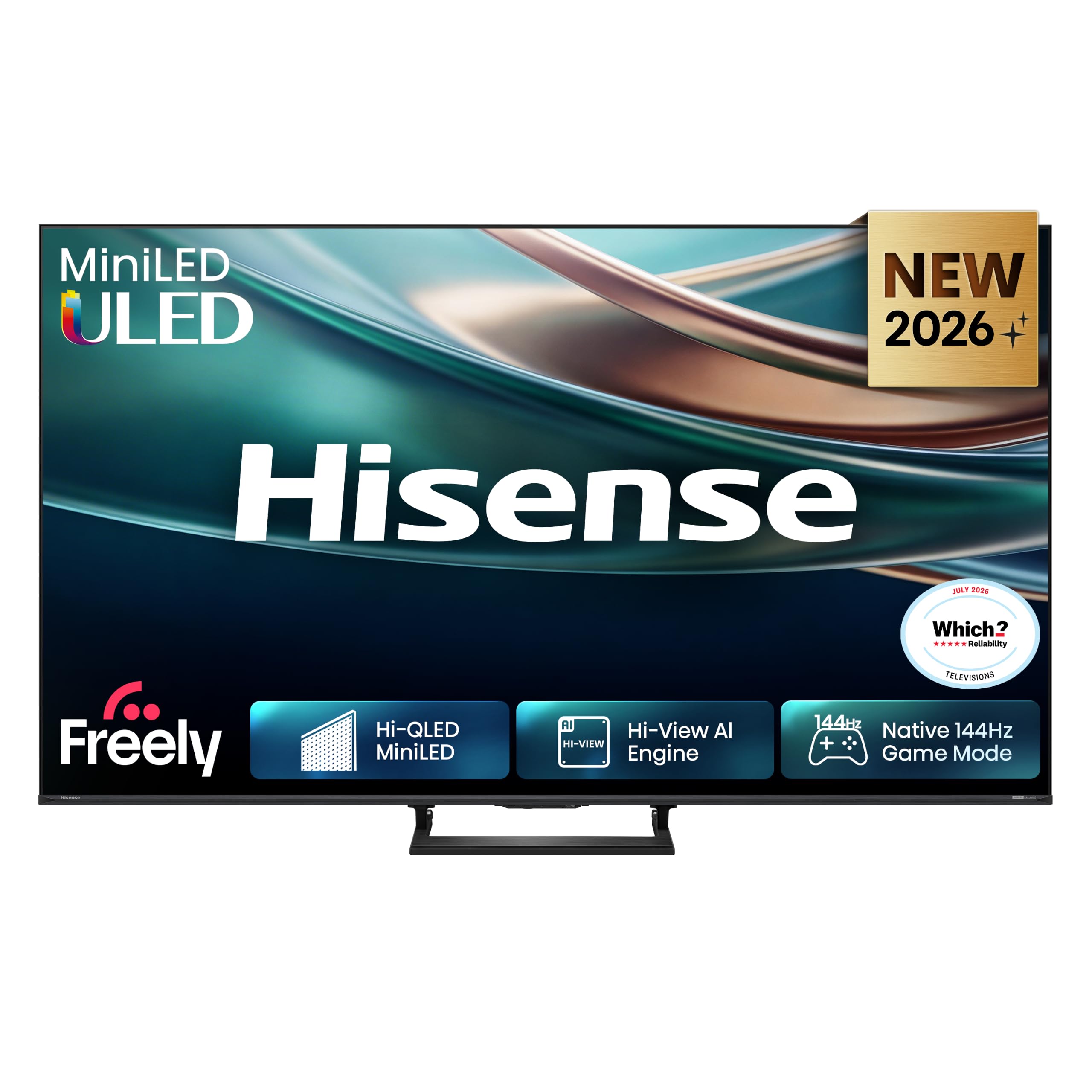 Hisense 55" 55Q8STUK MiniLED 144Hz 4K Ultra HD AI Smart TV with Freely, Netflix,