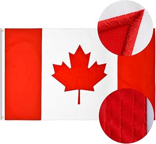 CGLEAM Canada Flag 2x3 Ft 210D Nylon Heavy Duty Canadian Flags Outdoor | Premium Embroidered Maple Leaf 4 Stitched Fly Ends UV Fade Resistant Premium Canadian Flags Home Garden Yard Decorations