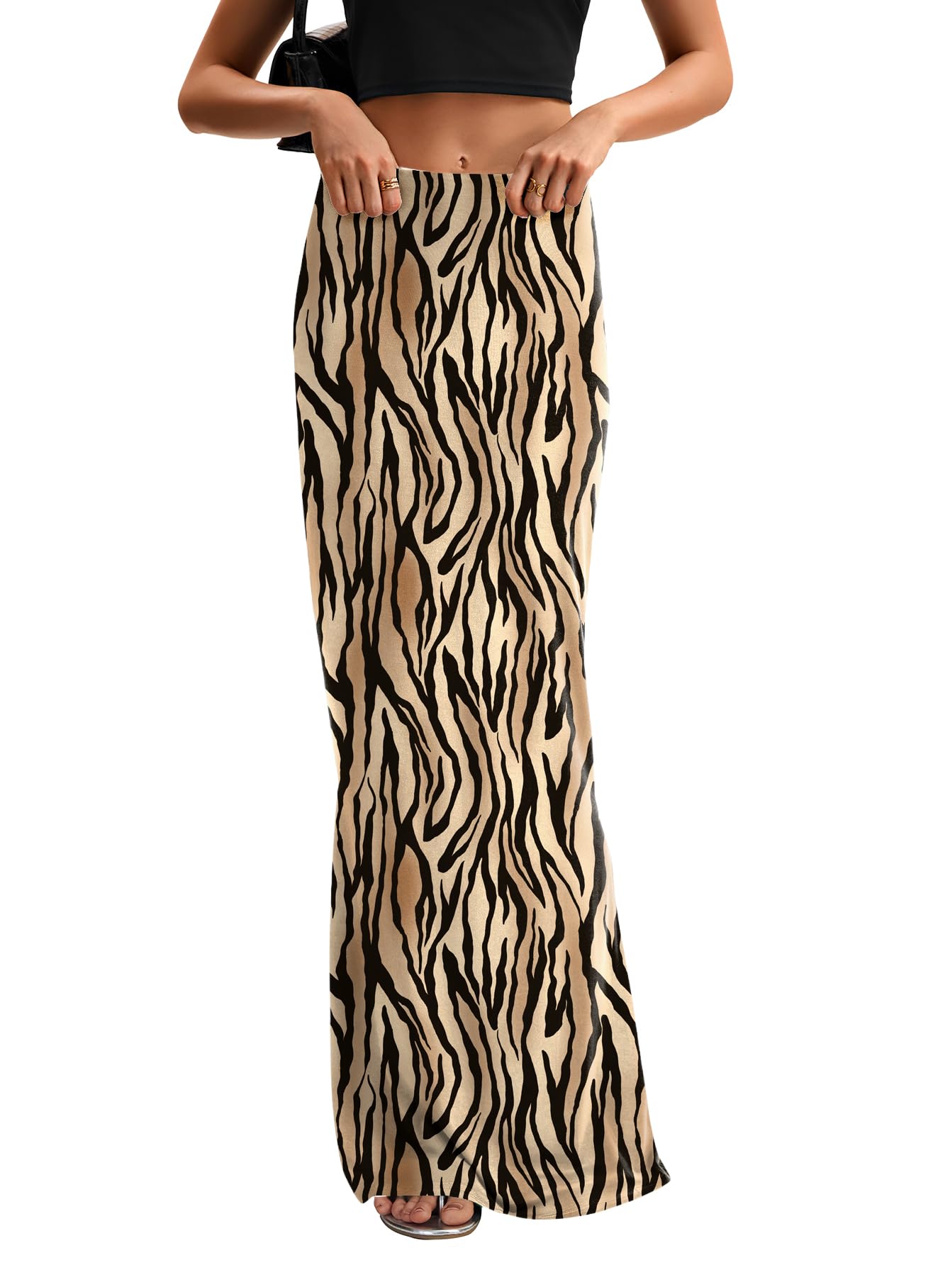 KIFOVEN Women's High Waist Elastic Maxi Skirt