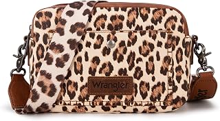 Wrangler Crossbody Purse for Women Trendy Camera Snapshot Crossbody Bag with Wide Strap