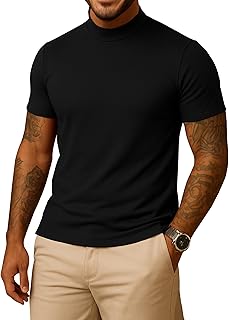 URBAN BUCK Mens Turtleneck Sweaters Stylish and Cozy Men Turtleneck Long Sleeve for All Seasons Soft and Warm Casual Lightweight Outfits Tops
