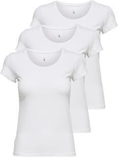 ONLY Summer Simple Short Sleeve Long Shirts for Women, Pack of 3 XS S M L XL 15209153