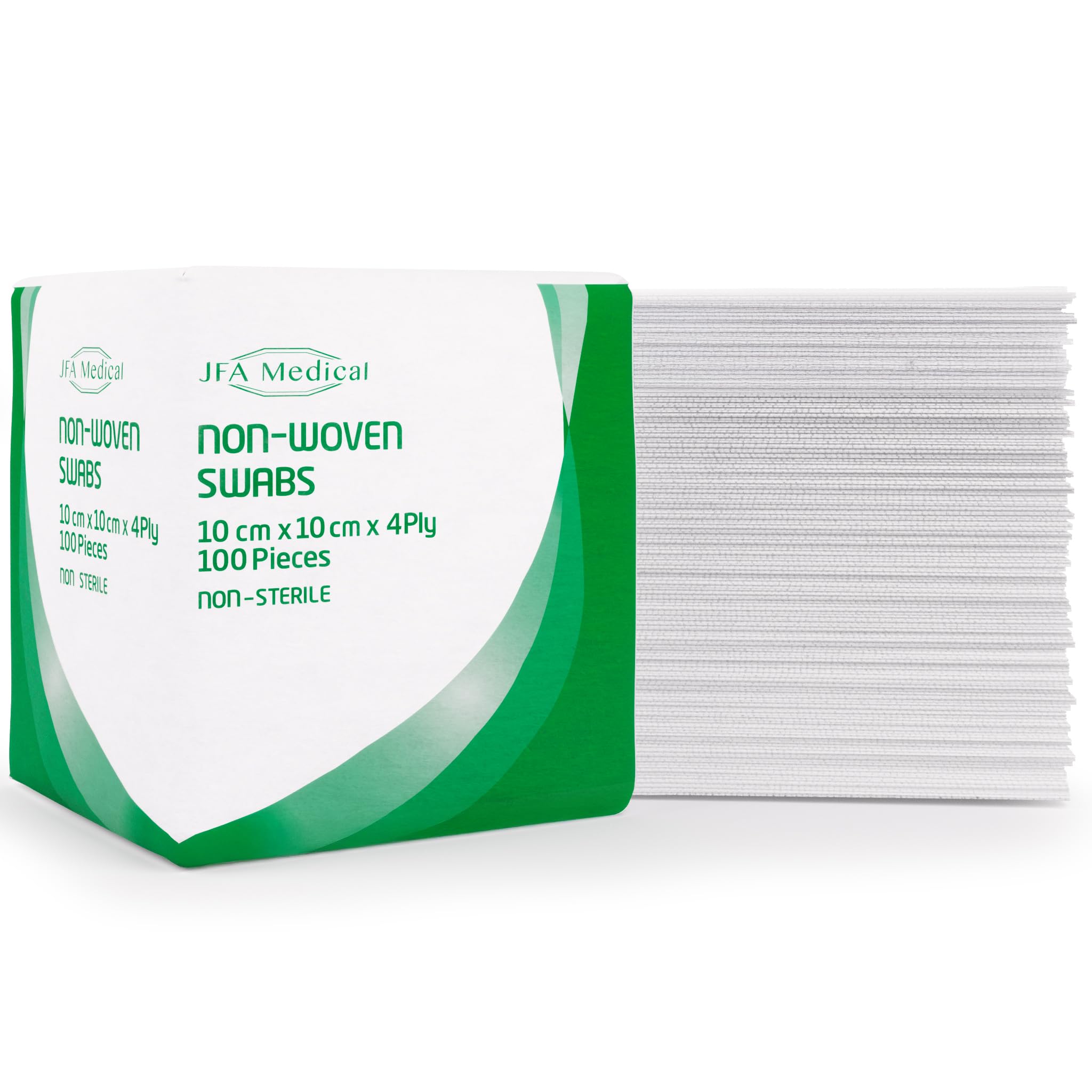 JFA Medical Premium Non-Woven Gauze Swabs 10cm x 10cm - Pack of 100