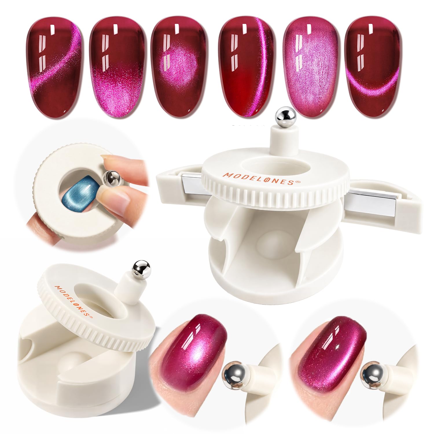 Modelones Cat Eye Magnet 5D Automatic Nail Magnet for Cateye Gel Polish | Pink U