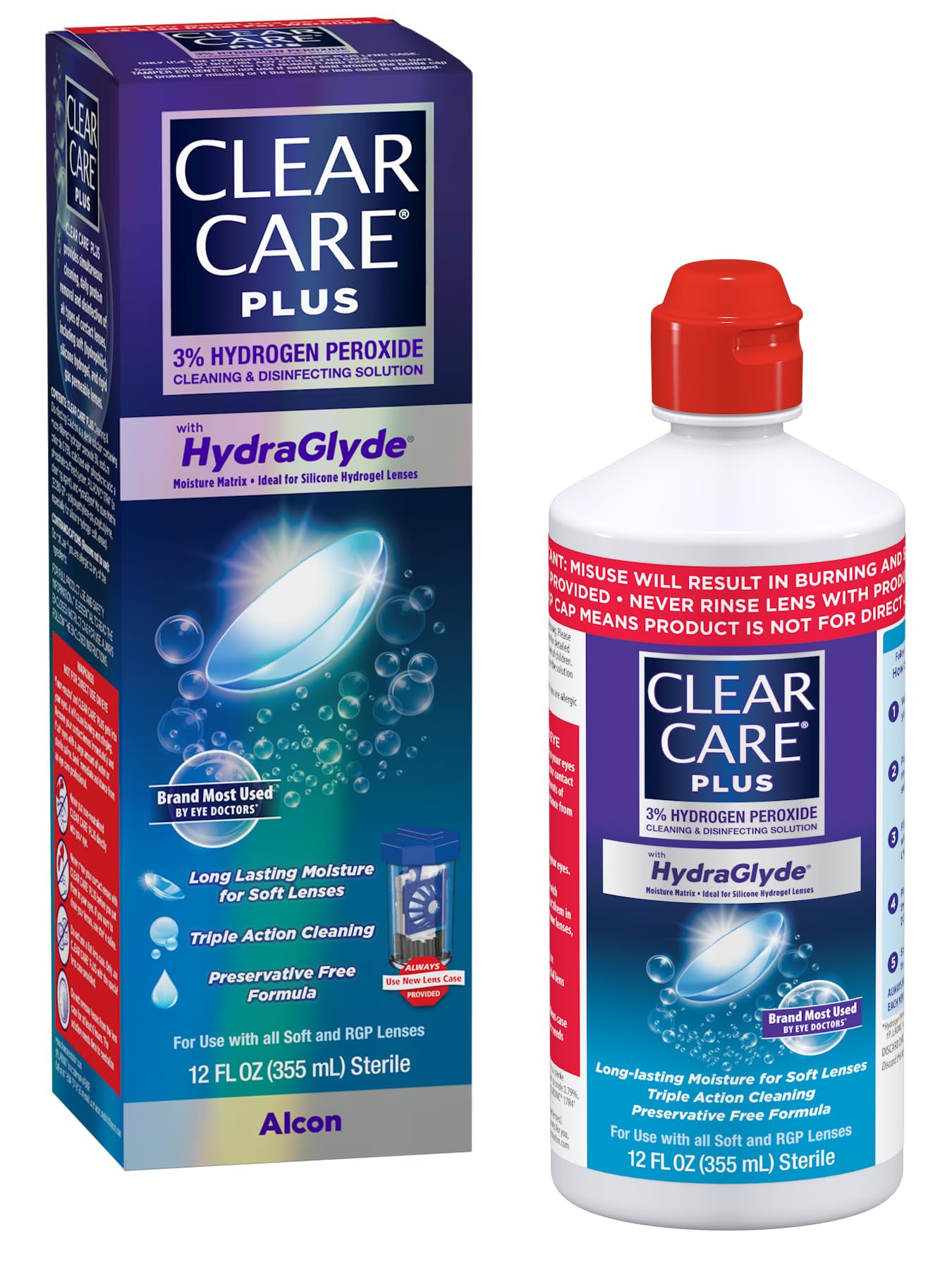 CLEAR CARE Plus Cleaning & Disinfecting Contact Lens Solution, 12 Oz 1 Pack | Hy